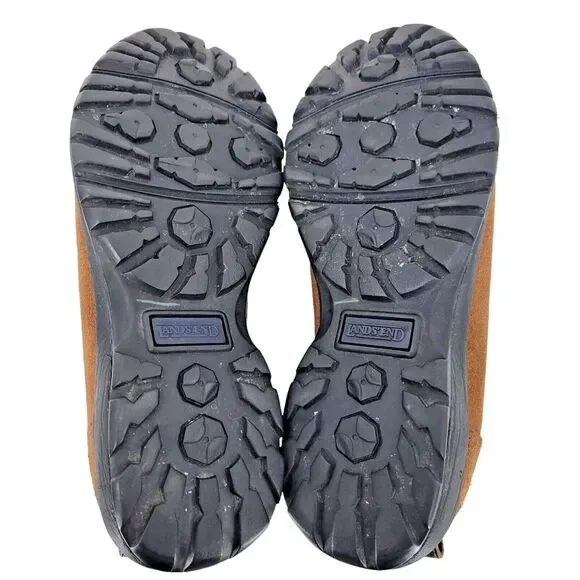 Lands End Womens Brown Suede Shoes Size 8B Slip On Nice Tread Winter Moc - Picture 8 of 9